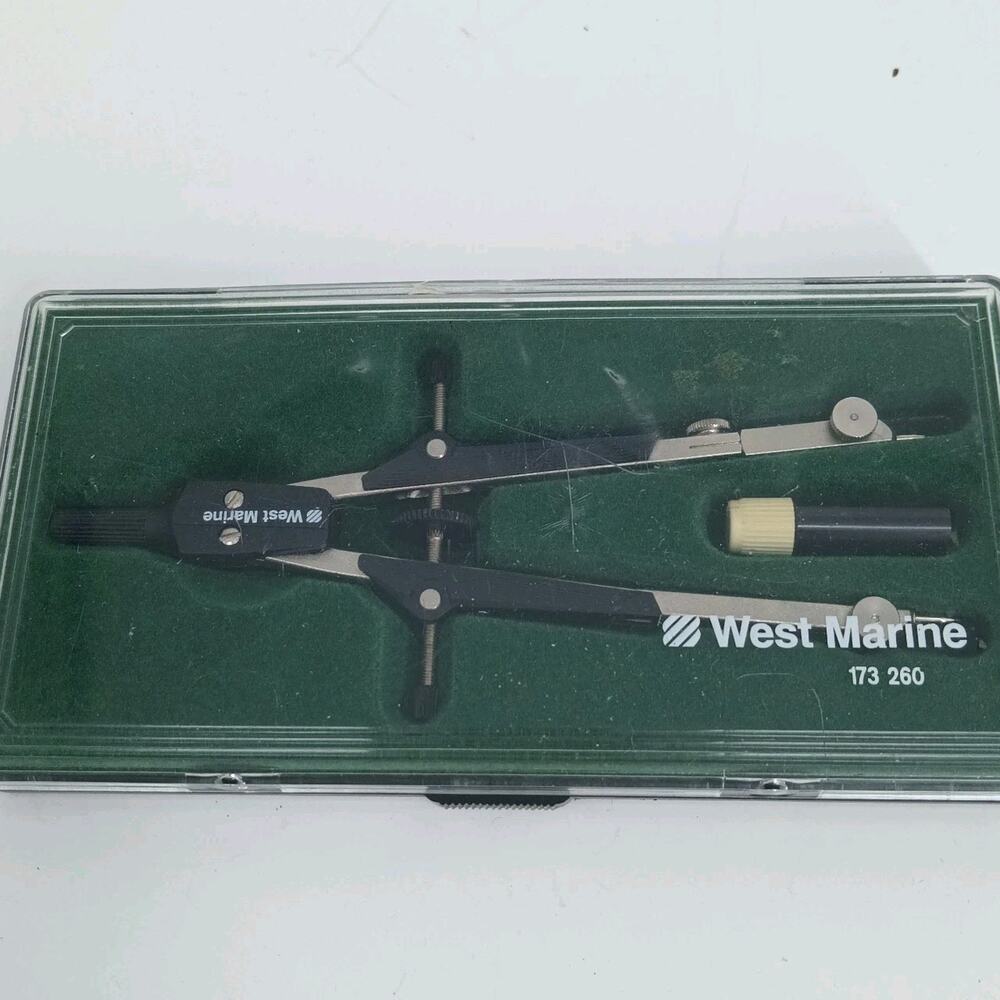 West Marine Drafting Compass Dividers 173 260 W Extra Scribes N Case